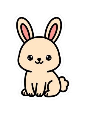 Cute Cream Bunny Sticker for Small Pets Lovers